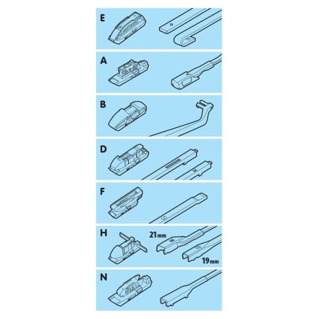 ΥΑΛΟΚΑΘΑΡΙΣΤΗΡΑΣ GRAN PREE SPEED MULTI-FIT ΜΕ 7 ΑΝΤΑΠΤΟΡΕΣ 48CM 19'' LAMPA - 1 TEM. Auto Moto Tyres 