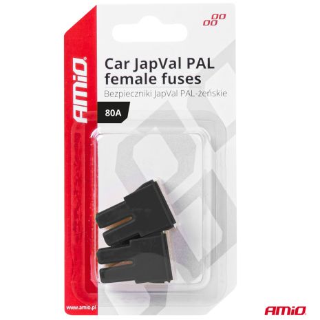 ΑΣΦΑΛΕΙΕΣ JapVal PAL ΘΗΛΥΚΕΣ 80A ΣΕ ΜΑΥΡΟ ΧΡΩΜΑ AMIO - 2 Τεμ. Auto Moto Tyres 