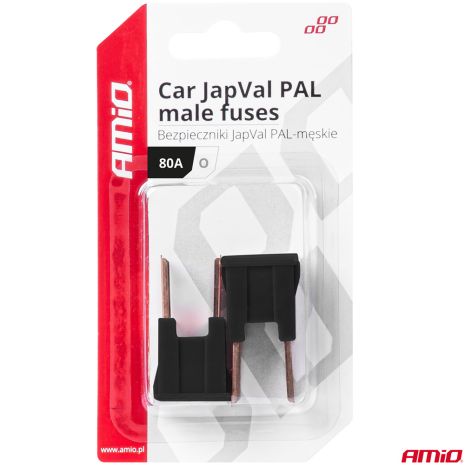 ΑΣΦΑΛΕΙΕΣ JapVal PAL O ΑΡΣΕΝΙΚΕΣ 80A ΣΕ ΜΑΥΡΟ ΧΡΩΜΑ AMIO - 2 Τεμ. Auto Moto Tyres 