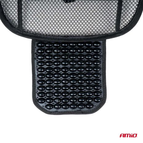 ΠΛΑΤΟΚΑΘΙΣΜΑ ΜΕ ΧΑΝΤΡΕΣ ΚΑΙ ΜΑΞΙΛΑΡΑΚΙ ΜΕΣΗΣ  ΜΕ ΔΙΑΠΝΕΟΝ ΥΦΑΣΜΑ 125x52cm ΜΑΥΡΟ AMIO - 1 Τεμ. Auto Moto Tyres 