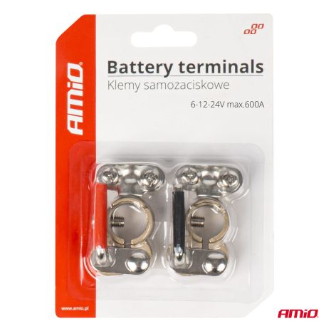 ΠΟΛΟΙ ΜΠΑΤΑΡΙΑΣ ΤΑΧΕΙΑΣ ΑΠΕΛΕΥΘΕΡΩΣΗΣ ΧΑΛΚΟΥ 600A PLUS MINUS AMIO - 2 Τεμ. Auto Moto Tyres 