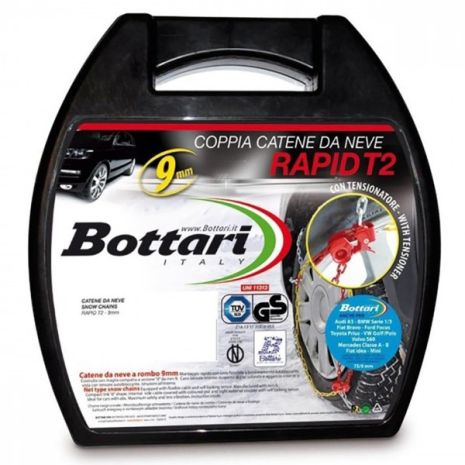 ΑΝΤΙΟΛΙΣΘΗΤΙΚΕΣ ​ ΑΛΥΣΙΔΕΣ ΧΙΟΝΙΟΥ ΠΑΧΟΥΣ 9mm Νο70 ΜΕ ΚΑΣΤΑΝΙΑ RAPID R2 BOTTARI - 2 ΤΕΜ. Auto Moto Tyres 