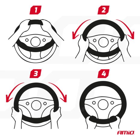 ΚΑΛΥΜΜΑ ΤΙΜΟΝΙΟΥ SWC-62 (M) 37>39cm ΜΑΥΡΟ ΜΕ ΣΧΕΔΙΟ ΑΣΠΡΟΜΑΥΡΟ ΔΕΡΜΑ ΑΓΕΛΑΔΑΣ AMIO - 1 ΤΕΜ. Auto Moto Tyres 