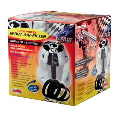 ΦΙΛΤΡΟΧΟΑΝΗ ΚΩΝΙΚΗ CHROME-LOOK ΧΡΩΜΙΟΥ 60-114mm Auto Moto Tyres 