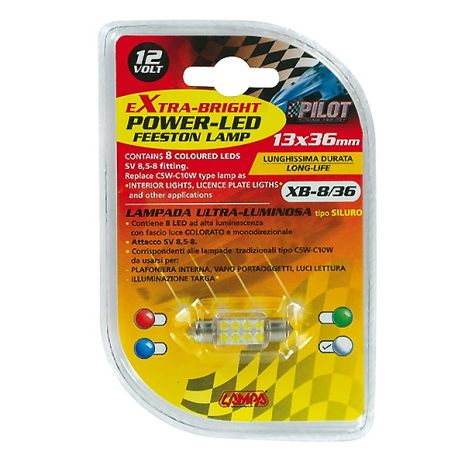 ΛΑΜΠΑΚΙ ΠΛΑΦΟΝΙΕΡΑΣ 8 LED 13x35mm ΛΕΥΚΟ Auto Moto Tyres 