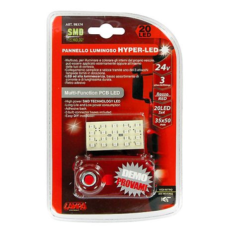 ΠΑΝΕΛ 20SMD 24V 25x50mm (Κόκκινο) Auto Moto Tyres 