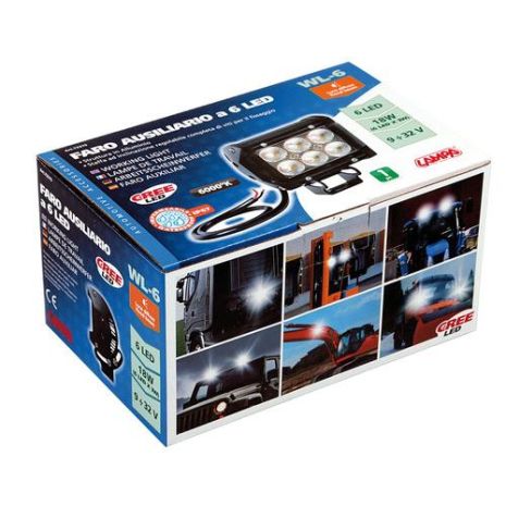 ΠΡΟΒΟΛΕΑΣ ΕΡΓΑΣΙΑΣ  WL-6 9/32V 6 CREE LED 18W 1560LM 6.000K (112 x 113 x 66 mm) ΜΕ ΦΩΣ ΔΙΑΘΛΑΣΗΣ -1ΤΕΜ. Auto Moto Tyres 