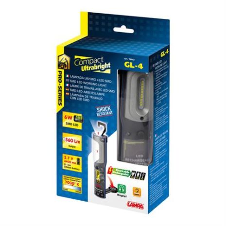 ΦΑΚΟΣ GL-4 12/24/230V ΜΕ 11LED 560lm 6W 7.000K PRO-SERIES ΑΔΙΑΒΡΟΧΟΣ ΜΕ ΜΑΓΝΗΤΙΚΗ ΒΑΣΗ+ΓΑΝΤΖΟΣ Auto Moto Tyres 