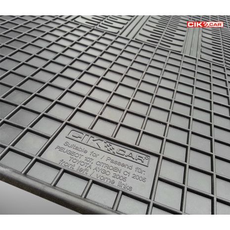 ΜΑΡΚΕ ΠΑΤΑΚΙΑ ΣΕ ΣΚΑΦΗ ΛΑΣΤΙΧΟ ΓΙΑ CITROEN C1 / PEUGEOT 107 / TOYOTA AYGO 2005-2014 ΣΕ ΜΑΥΡΟ ΧΡΩΜΑ ΧΩΡΙΣ ΚΟΥΜΠΩΜΑΤΑ CIK - 4 ΤΕΜ. Auto Moto Tyres 