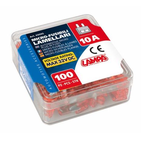 ΑΣΦΑΛΕΙΕΣ MICRO 10Amp 12/32V ΣΕ ΚΟΥΤΑΚΙ 100ΤΕΜ. Auto Moto Tyres 