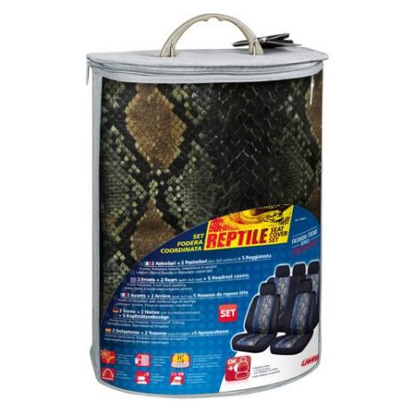 ΚΑΛΥΜΜΑΤΑ ΚΑΘΙΣΜΑΤΩΝ REPTILE FASHION-TREND SERIES ΣΕΤ ΜΑΥΡΟ Auto Moto Tyres 