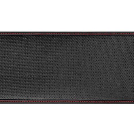 ΚΑΛΥΜΜΑ ΤΙΜΟΝΙΟΥ ΦΟΡΤΗΓΟΥ 44/46cm (M) SKIN-COVER ΜΑΥΡΟ ΜΕ ΚΟΚΚΙΝΗ ΡΑΦΗ ΕΛΑΣΤΙΚΟ 2mm ΠΑΧΟΣ Auto Moto Tyres 