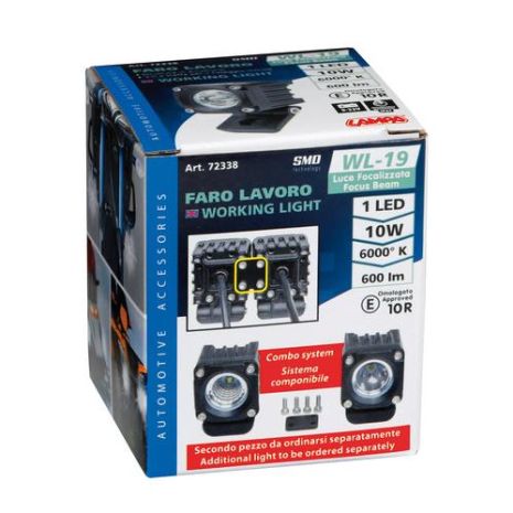 ΠΡΟΒΟΛΕΑΣ ΤΕΤΡΑΓΩΝΟΣ WL-19 1LED 10W 600lm 9-32V 36x49x42mm ΦΩΣ ΚΑΡΦΙ 1 ΤΕΜ. Auto Moto Tyres 