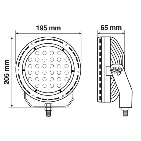 ΠΡΟΒΟΛΕΑΣ BEXTAR 10-30V 62 LED 73W 6.500Κ 6080lm ΚΑΡΦΙ ΜΕ NEON ΘΕΣΕΩΣ ΣΤΡΟΓΓΥΛΟΣ (195x205x65 mm) -1ΤΕΜ. Auto Moto Tyres 