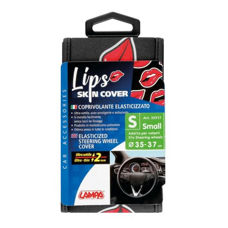 ΚΑΛΥΜΜΑ ΤΙΜΟΝΙΟΥ SKIN-COVER LIPS-LABBRA (ΧΕΙΛΗ) 35/37cm (S) ΜΑΥΡΟ ΕΛΑΣΤΙΚΟ ΠΟΛΥΕΣΤΕΡΙΚΟ 2mm ΠΑΧΟΣ Auto Moto Tyres 