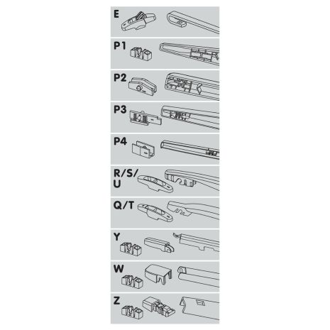 ΥΑΛΟΚΑΘΑΡΙΣΤΗΡΑΣ ΠΙΣΩ ONE FIT FLAT 45cm (18") 1ΤΕΜ. ΜΕ 10 ΑΝΤΑΠΤΟΡΕΣ (VW GROUP) Auto Moto Tyres 