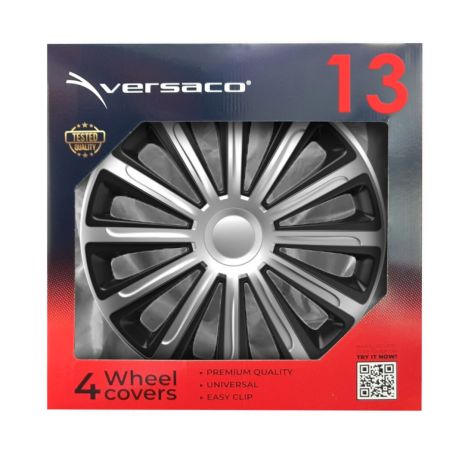 ΤΑΣΙΑ 13" HUBCAP TREND SILVER BLACK - ΣΕΤ 4ΤΕΜ ΣΕ ΚΟΥΤΙ ΑΜΙΟ - 4 ΤΕΜ. Auto Moto Tyres 