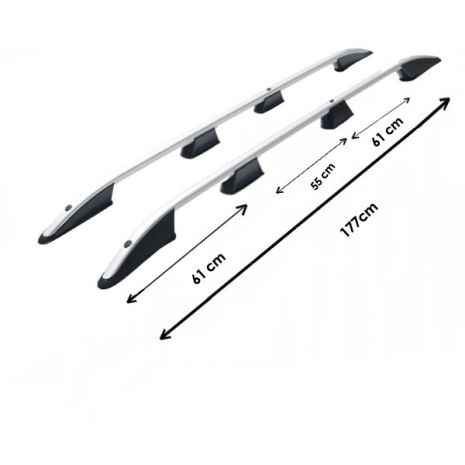 ΜΠΑΡΕΣ ΟΡΟΦΗΣ ΓΙΑ FORD TRANSIT CONNECT / TOURNEO CONNECT / VW CADDY 2021+ ΠΑΡΑΛΛΗΛΕΣ L1 ΑΛΟΥΜΙΝΙΟΥ ΑΣΗΜΙ ΟMTEC - 2 TEMΑΧΙΑ Auto Moto Tyres 