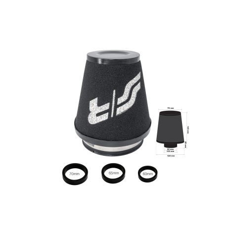 ΦΙΛΤΡΟΧΟΑΝΗ ΚΩΝΙΚΗ ΜΑΥΡΗ ME LOGO ΛΕΥΚΟ SIMONI ΜΕ 3 ΑΝΤΑΠΤΟΡΕΣ (60/65/70cm) SIMONI RACING - 1 TEM. Auto Moto Tyres 