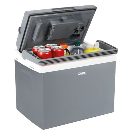 ΨΥΓΕΙΟ ΑΥΤΟΚΙΝΗΤΟΥ 12V/220V  25LT ΘΕΡΜΟΗΛΕΚΤΡΙΚΟ (ΖΕΣΤΟ /ΚΡΥΟ) 40x37,5cm ΓΚΡΙ/ΛΕΥΚΟ  FT-25 LAMPA - 1 TEM. Auto Moto Tyres 