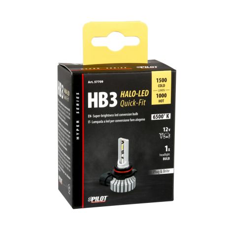 ΛΑΜΠΑ LED HB3 12V P20d 15W 1500/1000lm 6.500k HALO LED QUICK-FIT HYPER SERIES LAMPA - 1 ΤΕΜ Auto Moto Tyres 
