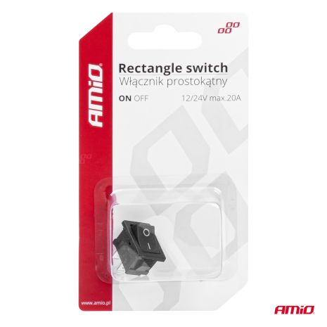 ΔΙΑΚΟΠΤΗΣ ON/OFF 3 ΕΠΑΦΩΝ 12V 20A 12mm x 19mm ΜΑΥΡΟΣ  ΑΜΙΟ - 1 ΤΕΜ. Auto Moto Tyres 