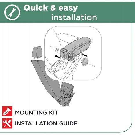 Ολοκληρωμένος Τεμπέλης Καθίσματος ARMSTER 3 PLUG & PLAY για Dacia Duster LHD 2018-2019 (με Εργοστασιακό Υποβραχιόνιο) από Πλαστικό και Vegan Δέρμα σε Μαύρο Χρώμα RATI - 1 τεμ. Auto Moto Tyres 