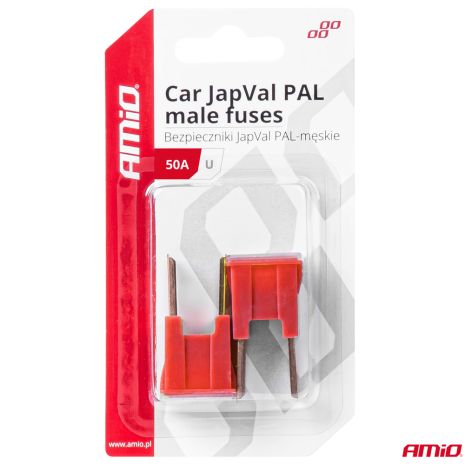 ΑΣΦΑΛΕΙΕΣ JapVal PAL U ΑΡΣΕΝΙΚΕΣ 50A ΣΕ ΚΟΚΚΙΝΟ ΧΡΩΜΑ AMIO - 2 Τεμ. Auto Moto Tyres 