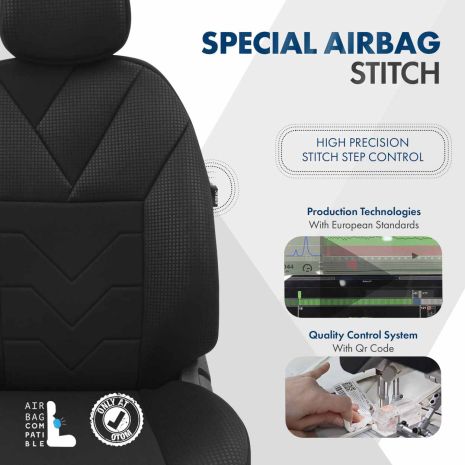 ΚΑΛΥΜΜΑΤΑ ΚΑΘΙΣΜΑΤΩΝ OTOM RUBY 1202 GREY/BLACK ΜΑΥΡΟ/ΓΚΡΙ ΣΚΟΥΡΟ ΛΙΝΟ & ΔΕΡΜΑΤΙΝΗ SETΑΜΙΟ - 1 σετ. Auto Moto Tyres 