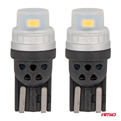 ΛΑΜΠΑΚΙΑ T10 W5W 12/24V 2x3020 SMD LED ΛΕΥΚΟ PURE LIGHT SERIES AMIO - 2 Τεμ. Auto Moto Tyres 