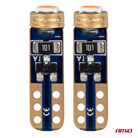 ΛΑΜΠΑΚΙΑ T5 W1W 12V 1SMD LED ΚΟΚΚΙΝΑ AMIO - 2 ΤΕΜ. Auto Moto Tyres 