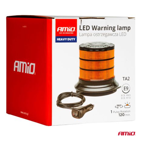 ΦΑΡΟΣ HEAVY DUTY W30M 12/24V ΠΟΡΤΟΚΑΛΙ 24LED ΜΑΓΝΗΤΙΚΟΣ/ΒΙΔΩΤΟΣ ΜΕ ΦΙΣ ΑΝΑΠΤΗΡΑ Υ128mm Φ110mm AMIO - 1 τεμ. Auto Moto Tyres 