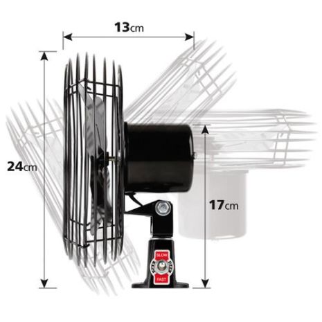 ΑΝΕΜΙΣΤΗΡΑΣ 24V ΜΕΤΑΛΛΙΚΟΣ ΜΑΥΡΟΣ 8 ΙΝΤΣΩΝ Auto Moto Tyres 
