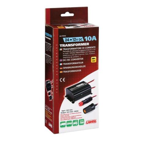 ΜΕΤΑΣΧΗΜΑΤΙΣΤΗΣ ΑΝΑΠΤΗΡΑ ΑΠΟ 24V 5Α ΣΕ 12V 10A 120W ΜΕ ΚΑΛΩΔΙΟ 75cm Auto Moto Tyres 