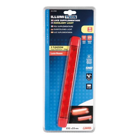 ΦΩΣ ΟΓΚΟΥ 9/32V ILLUMI ΜΕ 9 SMD LED 2 ΧΡΗΣΕΙΣ ΘΕΣΕΩΣ/STOP (ΚΟΚΚΙΝΟ/ΑΔΙΑΒΡΟΧΟ) - 1 ΤΕΜ. Auto Moto Tyres 