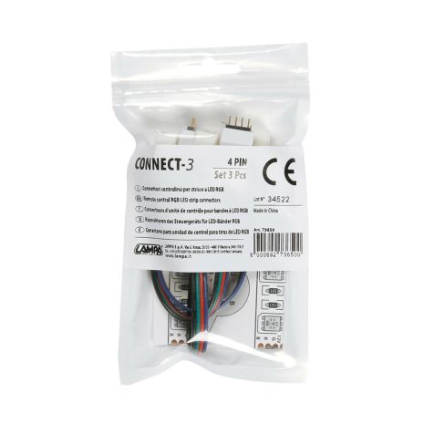ΑΝΤΑΛΛΑΚΤΙΚΗ ΦΙΣΑ CONNECT-3 ΜΕ 4PIN 16 cm ΓΙΑ ΤΑΙΝΙΑ RGB ΜΕ ΤΗΛΕΧΕΙΡΙΣΜΟ 3 ΤΕΜ. Auto Moto Tyres 