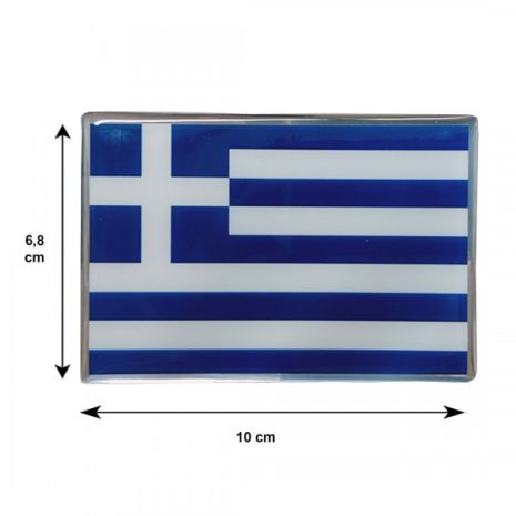 GREECE ΑΥΤΟΚΟΛΛΗΤΗ ΕΛΛΗΝΙΚΗ ΣΗΜΑΙΑ 10 X 6,8 cm ΜΠΛΕ/ΛΕΥΚΟ/ΧΡΩΜΙΟ ΜΕ ΕΠΙΚΑΛΥΨΗ ΣΜΑΛΤΟΥ- 1 ΤΕΜ. Auto Moto Tyres 