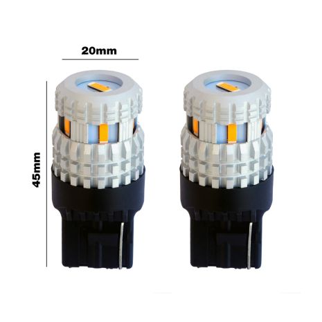 W21W T20 10-30V 21w 1500lm 1.800K CAN-BUS - ΔΙΠΛΗ ΠΟΛΙΚΟΤΗΤΑ ΠΟΡΤΟΚΑΛΙ LED CSP1860 2ΤΕΜ. Auto Moto Tyres 