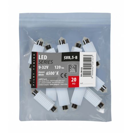 ΛΑΜΠΑΚΙ ΠΛΑΦΟΝΙΕΡΑΣ 9-32V SV8,5-8 12x41mm 120lm MEGA-LED CAN-BUS ΛΕΥΚΟ - 20 TEM. Auto Moto Tyres 