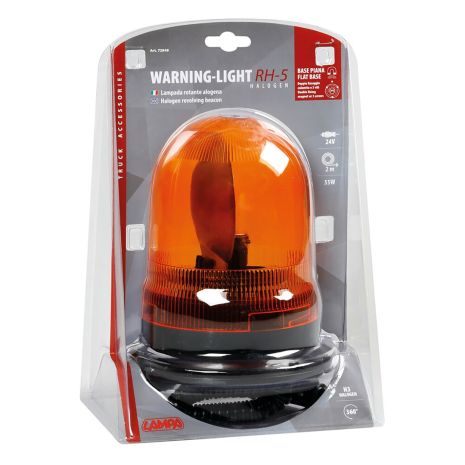 ΦΑΡΟΣ ΜΑΓΝΗΤΙΚΟΣ ME ΒΕΝΤΟΥΖΑ ΠΕΡΙΣΤΡΕΦΟΜΕΝΟΣ RH-5 ΑΛΟΓΟΝΟΥ 24V H3 55W ΠΟΡΤΟΚΑΛΙ ΜΕ ΦΙΣ ΑΝΑΠΤΗΡΑ 2m LAMPA - 1 ΤΕΜ. Auto Moto Tyres 