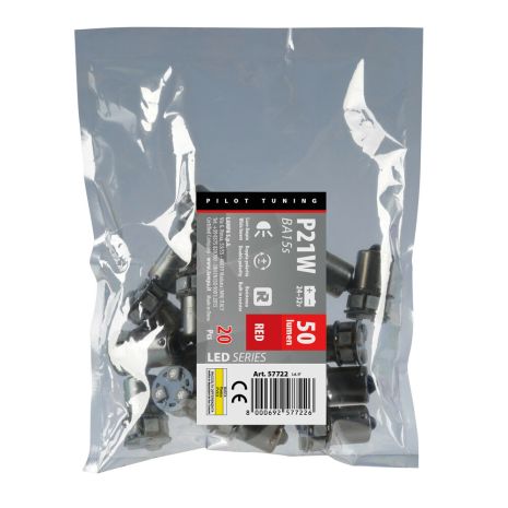 P21W 24/32V Ba15s 50lm 10xSMDx1CHIP LED CAN-BUS (ΦΟΥΝΤΟΥΚΙ) ΚΟΚΚΙΝΟ ΔΙΑΘΛΑΣΗΣ ΣΑΚΟΥΛΑ​ LAMPA - 20 TEM. Auto Moto Tyres 