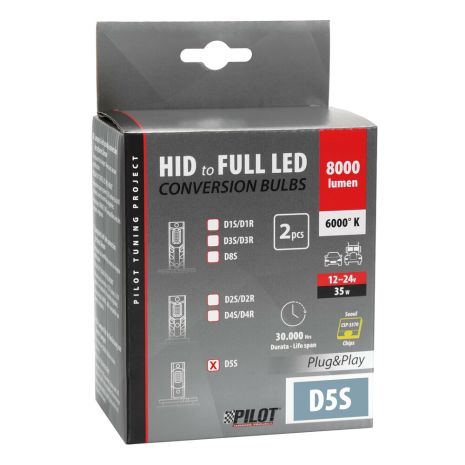 D5S 12/24V 35W 6.000K 8000lm LED SEOUL CSP-3570chips CAN BUS PLUG & PLAY LAMPA - 2ΤΕΜ. Auto Moto Tyres 