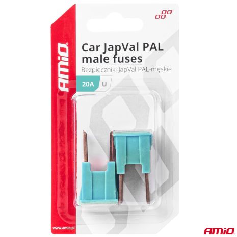 ΑΣΦΑΛΕΙΕΣ JapVal PAL U ΑΡΣΕΝΙΚΕΣ 20A ΣΕ ΓΑΛΑΖΙΟ ΧΡΩΜΑ AMIO - 2 Τεμ. Auto Moto Tyres 