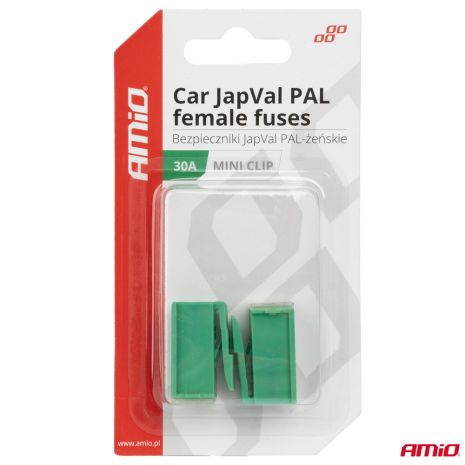 ΑΣΦΑΛΕΙΕΣ JapVal PAL ΘΗΛΥΚΕΣ 30A ΣΕ ΠΡΑΣΙΝΟ ΧΡΩΜΑ AMIO - 2 Τεμ. Auto Moto Tyres 