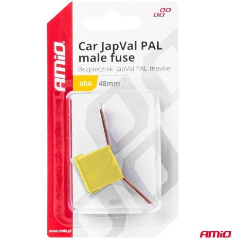 ΑΣΦΑΛΕΙΑ JapVal PAL ΑΡΣΕΝΙΚΗ 48mm 60A ΣΕ ΚΙΤΡΙΝΟ ΧΡΩΜΑ AMIO - 1 Τεμ. Auto Moto Tyres 