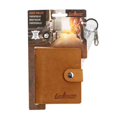 ΠΟΡΤΟΦΟΛΙ ΔΕΡΜΑΤΙΝΟ ΓΙΑ ΚΑΡΤΕΣ & ΧΡΗΜΑΤΑ BIKER WALLET ME 45cm ΑΛΥΣΙΔΑ RFID ΠΡΟΣΤΑΣΙΑ ΣΕ ΚΑΦΕ ΧΡΩΜΑ LAMPA - 1 Τεμ. Auto Moto Tyres 