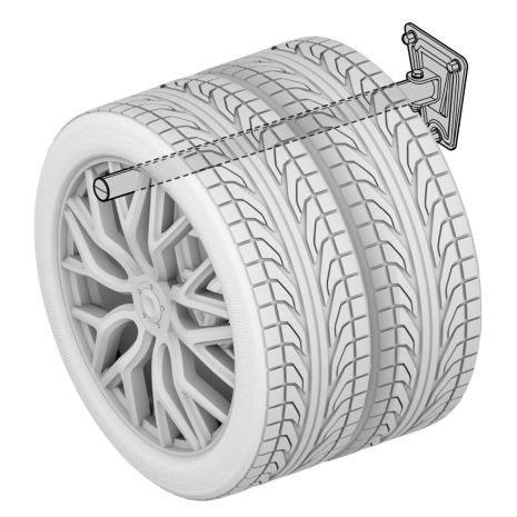 ΒΑΣΗ ΤΟΙΧΟΥ / ΣΤΗΡΙΓΜΑΤΑ ΕΛΑΣΤΙΚΩΝ / ΖΑΝΤΩΝ ΤΟΙΧΟΥ ΑΝΑΔΙΠΛΟΥΜΕΝΑ 60kg MAX 56cm Φ3,2cm LAMPA - 2 ΤΕΜ. Auto Moto Tyres 