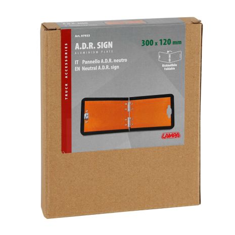 ΠΤΥΣΣΟΜΕΝΗ ΠΛΑΚΑ ΑΛΟΥΜΙΝΙΟΥ/ΠΛΑΙΣΙΟ ΣΗΜΑΤΟΣ ΕΠΙΚΙΝΔΥΝΟΥ ΦΟΡΤΙΟΥ ΠΟΡΤΟΚΑΛΙ  A.D.R. 300x120mm  LAMPA - 1 ΤΕΜ. Auto Moto Tyres 
