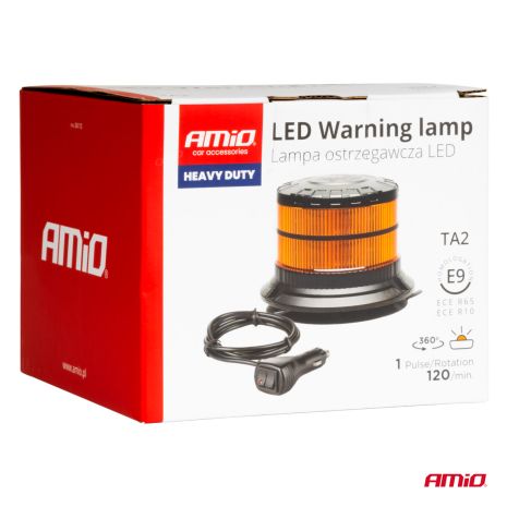 ΦΑΡΟΣ HEAVY DUTY W29M 12/24V ΠΟΡΤΟΚΑΛΙ 16LED ΜΑΓΝΗΤΙΚΟΣ/ΒΙΔΩΤΟΣ ΜΕ ΦΙΣ ΑΝΑΠΤΗΡΑ Υ103mm Φ110mm AMIO - 1 τεμ. Auto Moto Tyres 