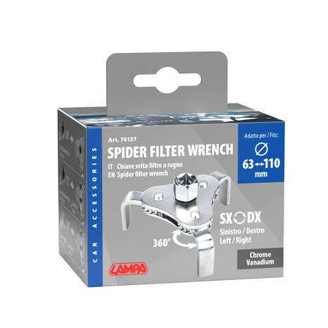 ΦΙΛΤΡΟΚΛΕΙΔΟ/ΚΛΕΙΔΙ ΦΙΛΤΡΟΥ ΛΑΔΙΟΥ ΑΡΑΧΝΗ ΓΙΑ ΚΑΣΤΑΝΙΑ SPIDER  Φ63-110mm LAMPA - 1 ΤΕΜ. Auto Moto Tyres 